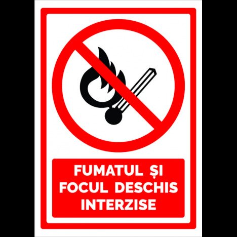 Semn fumatul si focul deschis interzis